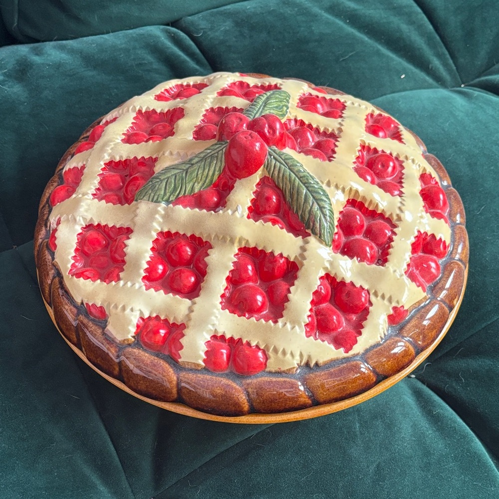 Cherry Vintage Pie Ceramic Dish
